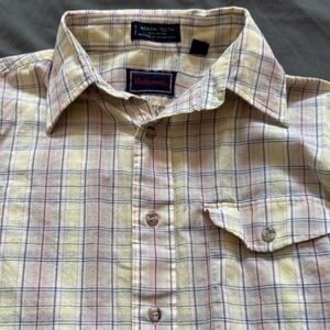Hathaway Men's Yellow Plaid Button Down Shirt